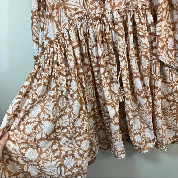 Natural Life Brown Cotton Tunic Aimee Mini Dress Medium - Picture 8 of 12